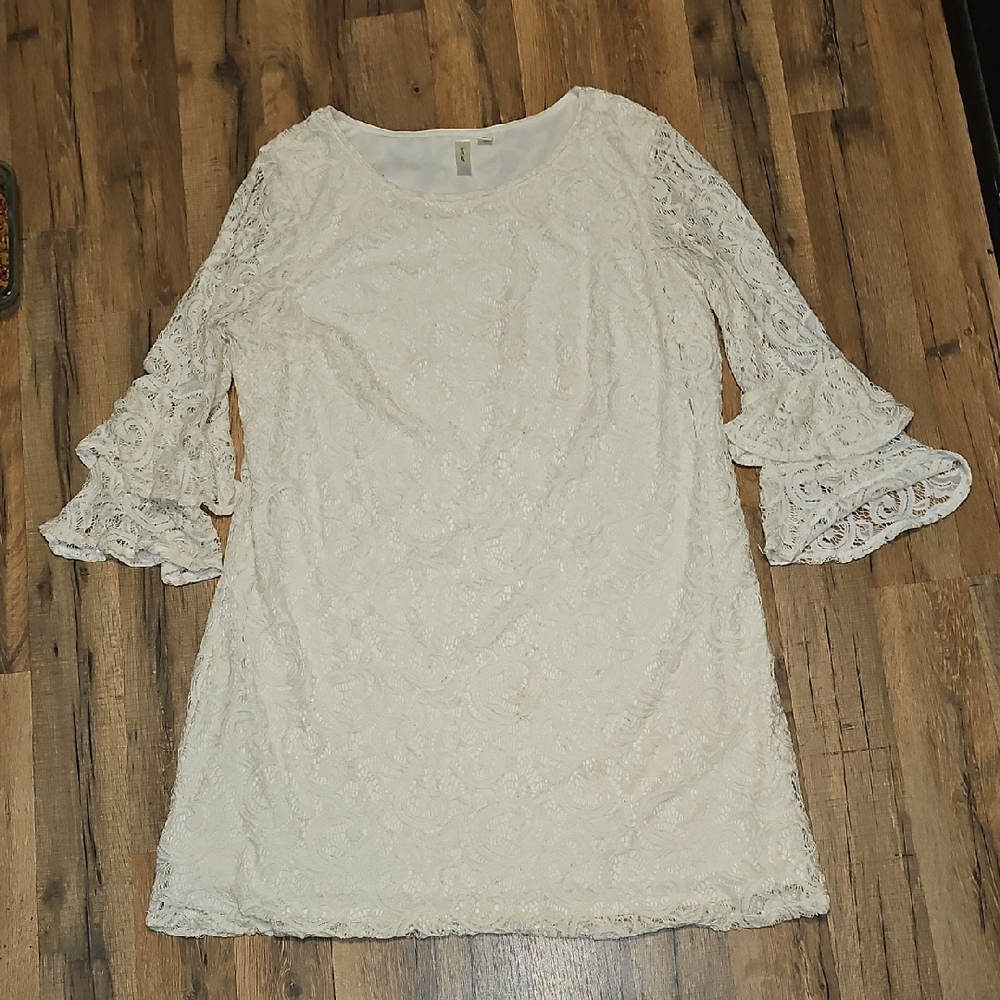 Tacera White Lace Dress Size 2X